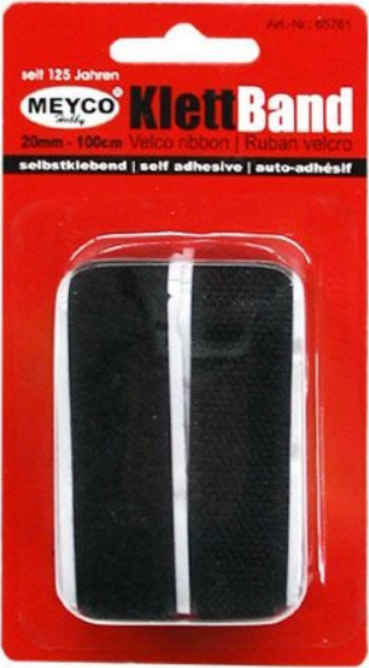 Ταινία ΒΕΛΚΡΟ (χριτς-χρατς) Μαύρη 2cm x 1m (1+1) Αυτοκόλλητη (MEYCO)