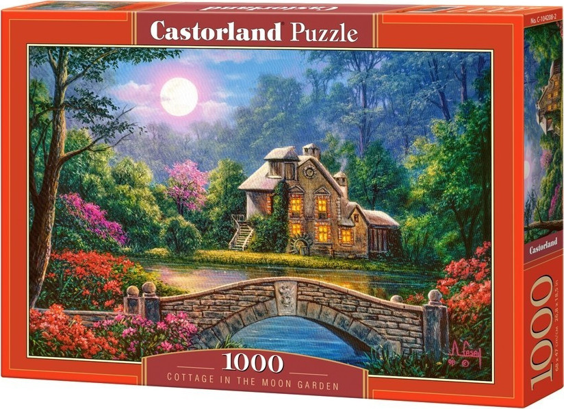 Παζλ 1000 κομμάτια Cottage in the Moon Garden - Castorland C-104208