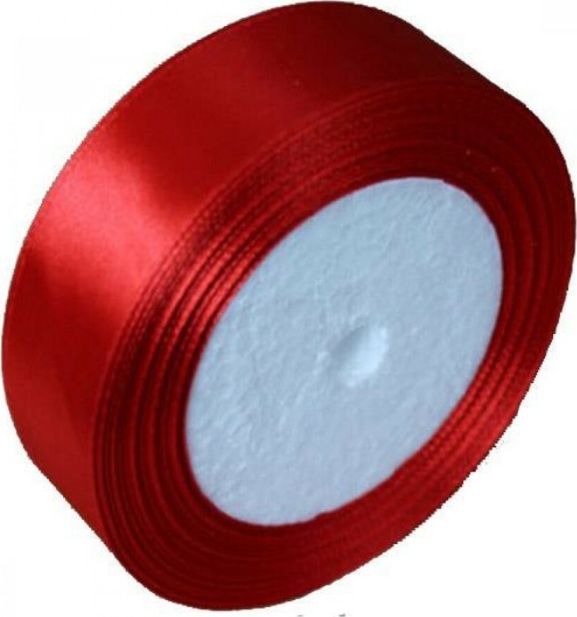 Κορδέλα Σατέν 25m x 2,5cm Κόκκινο