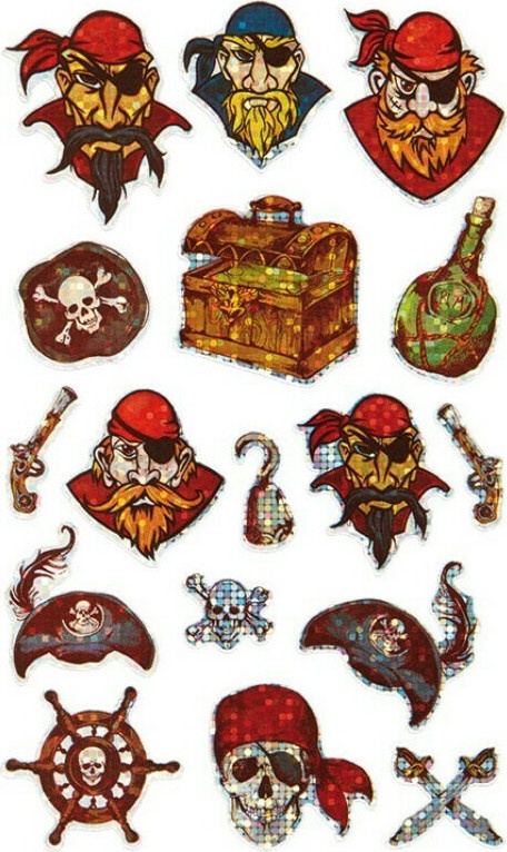 ΑΥΤΟΚΟΛΛΗΤΑ (STICKERS) ΠΕΙΡΑΤΕΣ GLITTER 1Φ BSB (11-555)