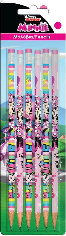 Σχολικό σετ 6 μολυβιών με γόμα Minnie