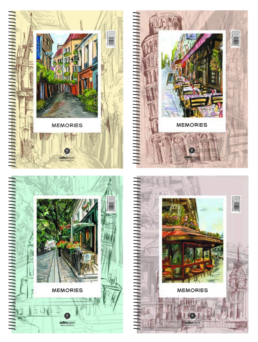 ΤΕΤΡΑΔΙΟ ΣΠΙΡΑΛ A4 3 ΘΕΜΑΤΩΝ MEMORIES (SALKO) - Image 2