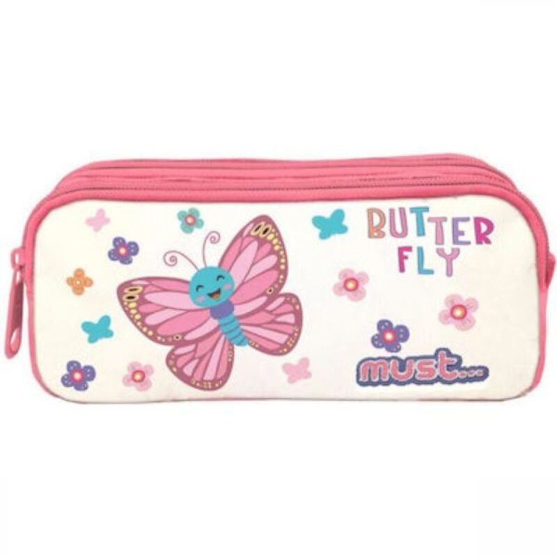 Κασετίνα βαρελάκι Διπλή Must Energy Butterfly (585511)